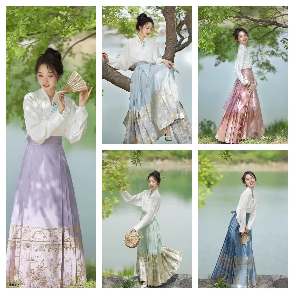 Mamianqun Hanfu Cheongsam Baju Long Skirt Chinese Traditional Blouse