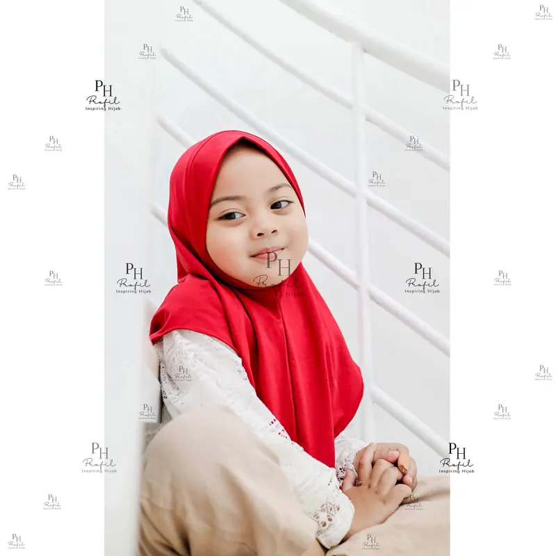 Hijab Malay Dagu Anak 0-4th / Jilbab Anak Dagu Malaysia Jersey / Bergo Anak Dagu Malay 7