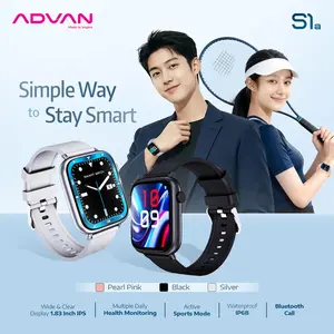 ADVAN Smartwatch S1a IPS Display 1.83" Touchscreen Waterproof IP68 Bluetooth Call Health Monitoring Jam Tangan Pintar Smartwatch