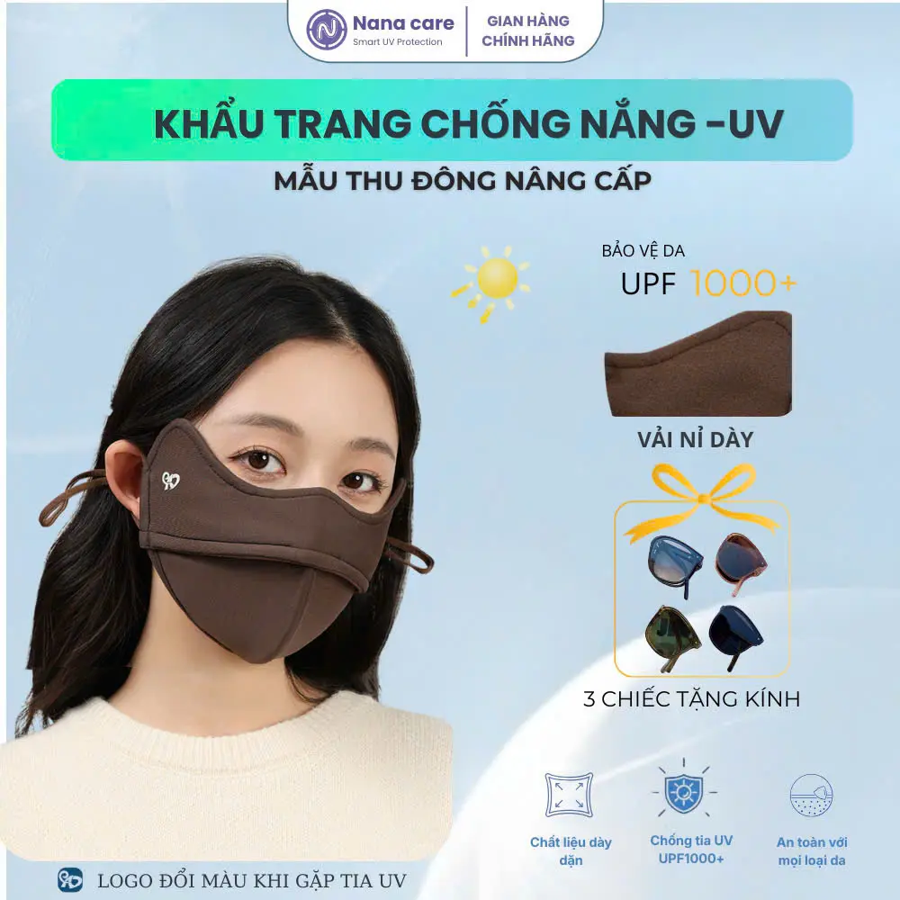 [ Thu Đông UPF1000+] Khẩu Trang Chống Chống Nắng - Chống Tia UV Thu Đông  Phụ Kiện