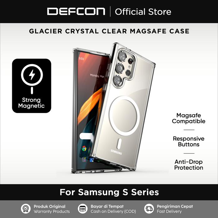 Gambar DEFCON Casing Magsafe For Samsung S26 S25 S24 S23 Edge Ultra FE Plus Glacier Series Clear Soft Case Magnetic Shockproof Anti Yellowing DMS21 - S23 dari DEFCON Official Kota Administrasi Jakarta Utara Tokopedia