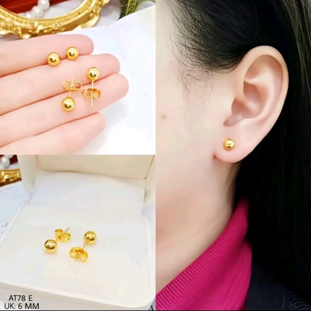 PROMO ANTING TUSUK WANITA DEWASA TITANIUM GOLD 1PCS Perhiasan
