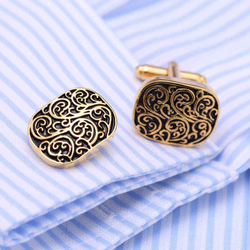 Khuy Măng Sét Kiểu Pháp, Phong Cách Cổ Điển, Với Thiết Kế Khối Lập Phương Tráng Men, Dành Cho Áo Sơ Mi Nam 0