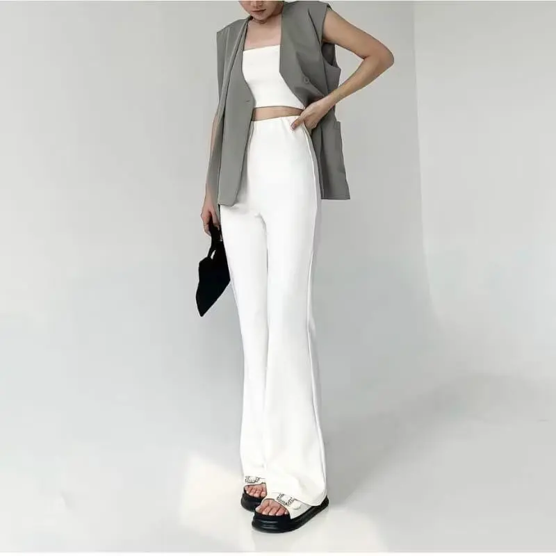 Celana Kulot Cutbray Highwaist Panjang Wanita - Highwaist Flare Scuba Pants - Bawahan, Casual Basic Formal 2