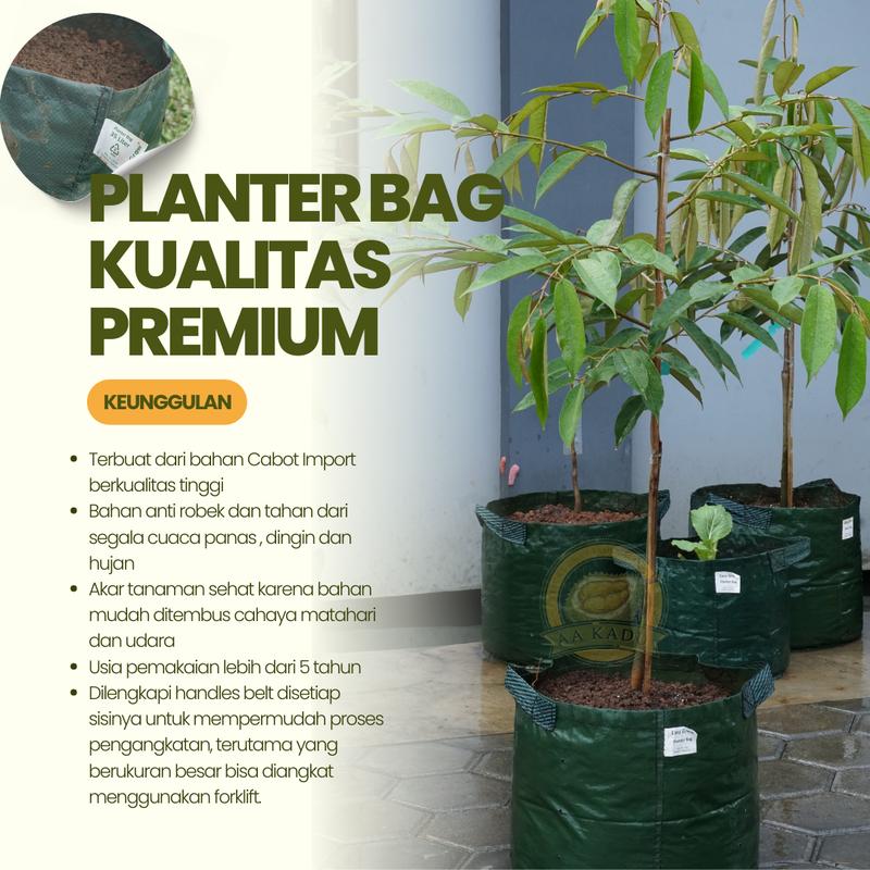 Planter Bag Kualitas Premium 35 Liter (35x35) Daya Tahan 10 Tahun - Anti robek dan tahan dari segala cuaca panas , dingin dan hujan 0
