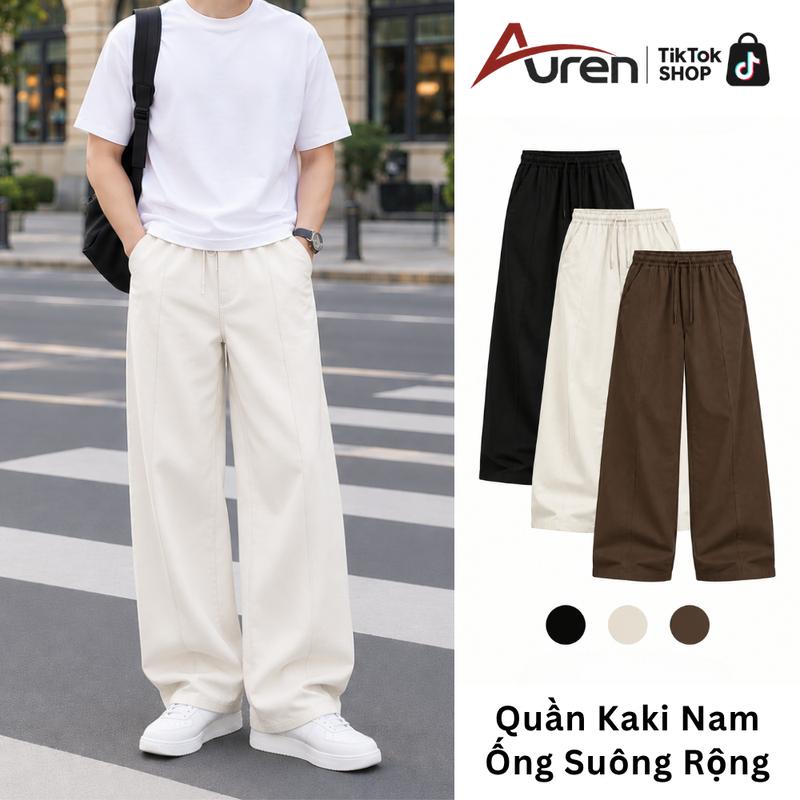 Quần Kaki Nam Ống Suông Rộng Auren Store - Quần Dài Unisex Chất Vải Kaki Cotton Mềm Mại Thoáng Mát Menwear Trending 2026