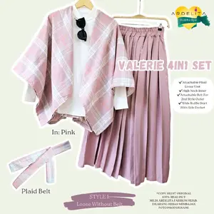 Ardelita - Valerie 4in1 Full Set OOTD Oversize - Set Rok Cantik Hemat Lengkap Praktis Siap Pakai - Baju One Set Original Kekinian outfit cewek Setelan Wanita