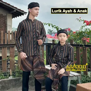 Asakhi Premium Baju Sorjan Lurik Jawa Pria Dewasa Dan Anak Laki Laki Model Terbaru Size M L XL XXL XXXL Bahan Katun Premium Desain Modern Baju Koko Couple Ayah dan Anak Laki Laki Motif Lurik