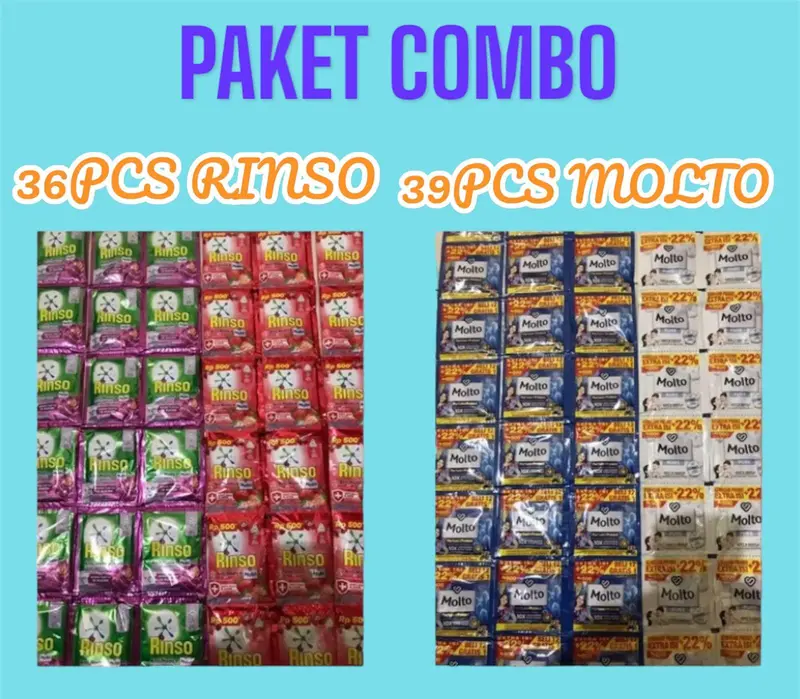 PAKET COMBO 75PCS  ISI 36PCS RINSO DAN 39PCS MOLTO 0