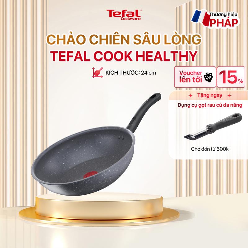 Chảo chiên sâu lòng Tefal Cook Healthy 24cm G1348495