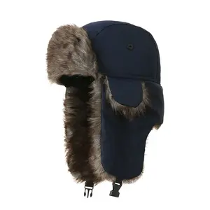 Topi Rusia Musim Dingin Topi Ushanka Russian Hat Bomber Bulu
