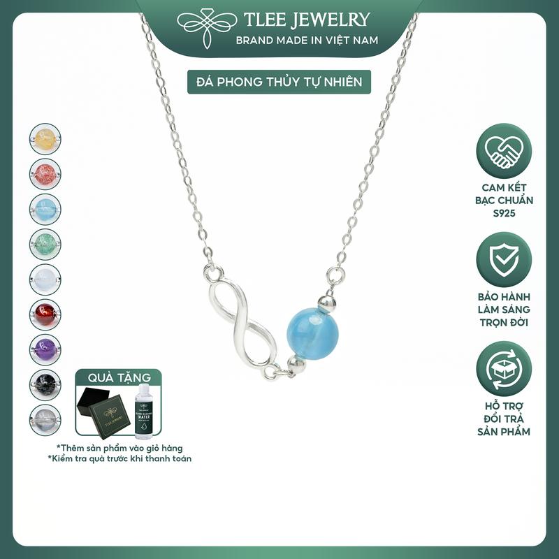 Dây chuyền bạc nữ TLEE bạc 925 mix hạt đá phong thủy Tự Nhiên và charm vô cực TLEE JEWELRY D0435