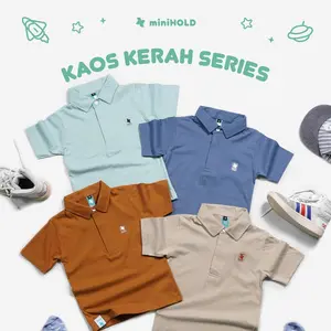 MINIHOLD Kaos kerah Series Anak Cotton Combed 30s Usia 1-12 Tahun Katun Laki-Laki Perempuan
