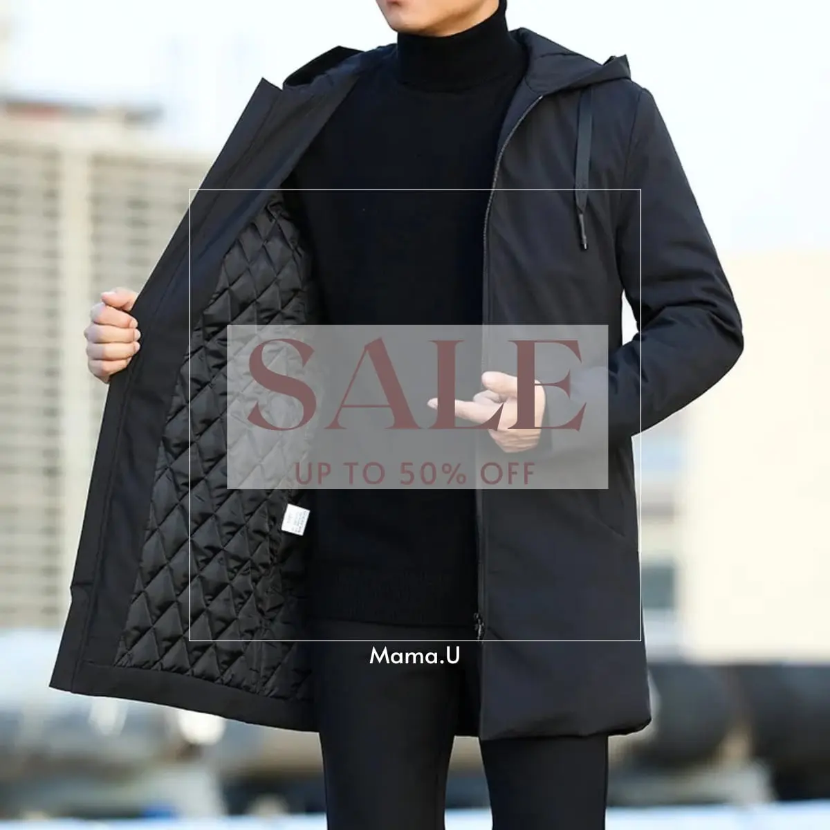Jaket Jubah Blazer Pria Korean Style Keren Casual Musim Dingin Kekinian Distro Hitam  Cowok Zipper Tebal Semi coat