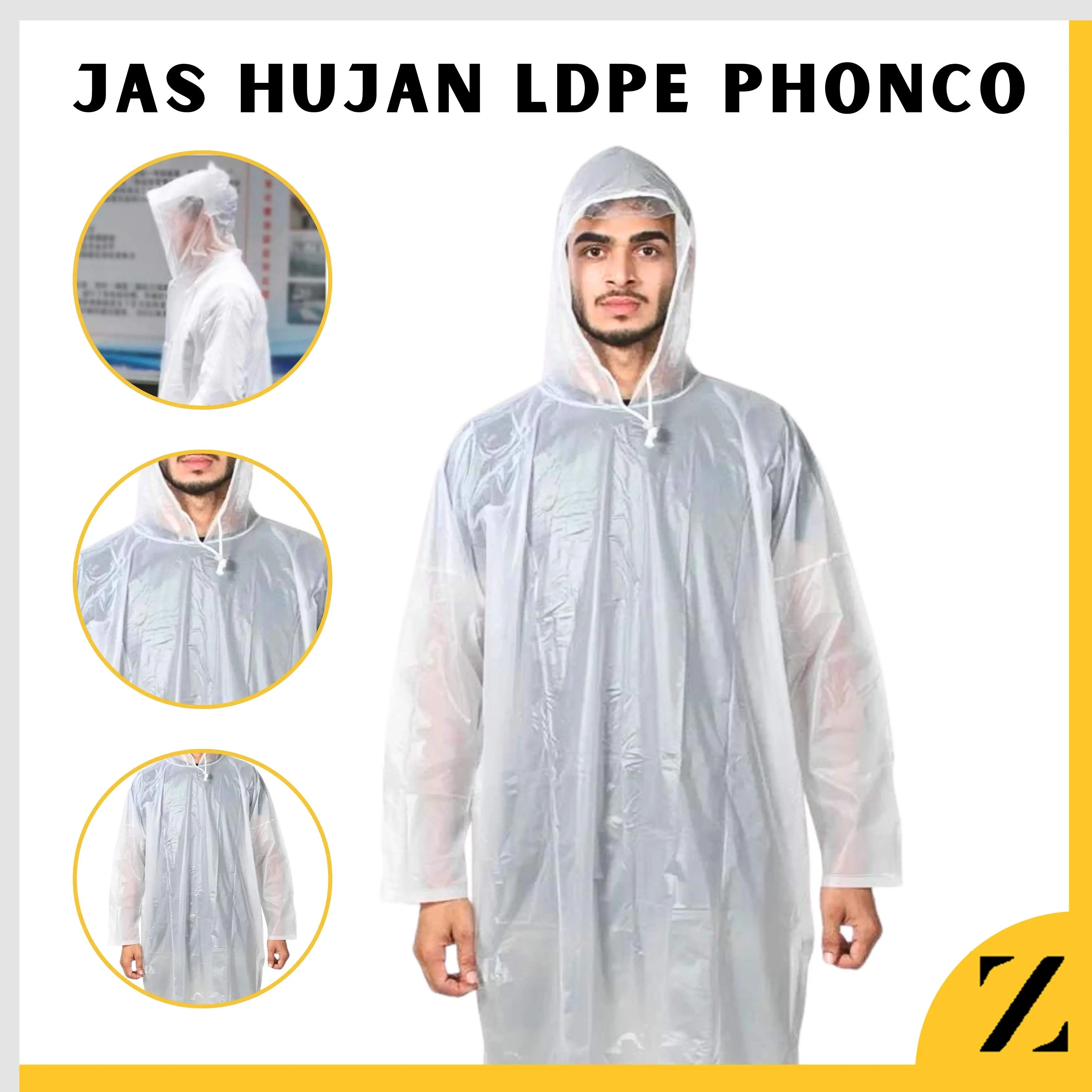 JOPE Jas Hujan Ponco Lengan Dewasa Murah Plastik Ringan Praktis Sekali Pakai