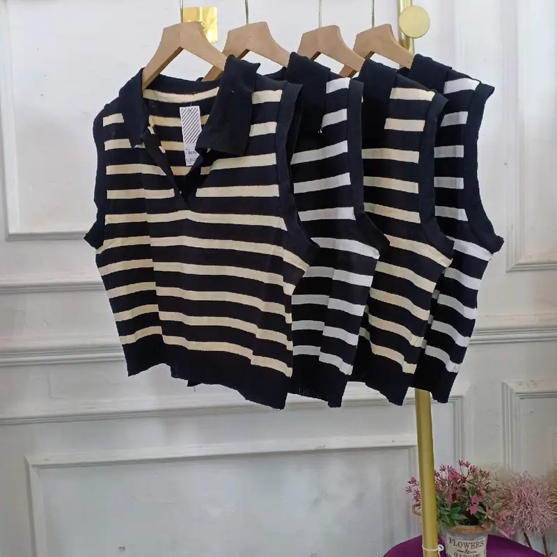 vest knit Korean style v neck meral 1