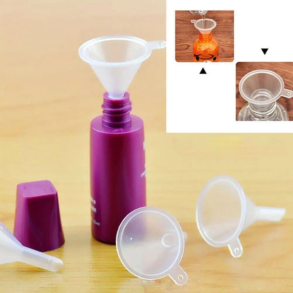 1pcs Mini Plastic Funnel Transparent Funnel Small Mouth Liquid Oil Funnels Lotion Funnels Tools