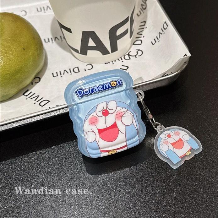 Tương thích với vỏ tai nghe GOOJODOQ J201/J206, Doraemon, màu xanh dương, tương thích với Apple AirPods 5/AirPods 3/AirPods 4, phong cách Nhật Bản, vỏ bảo vệ tai nghe cho AirPods Pro 2/Pro 3, dễ thương