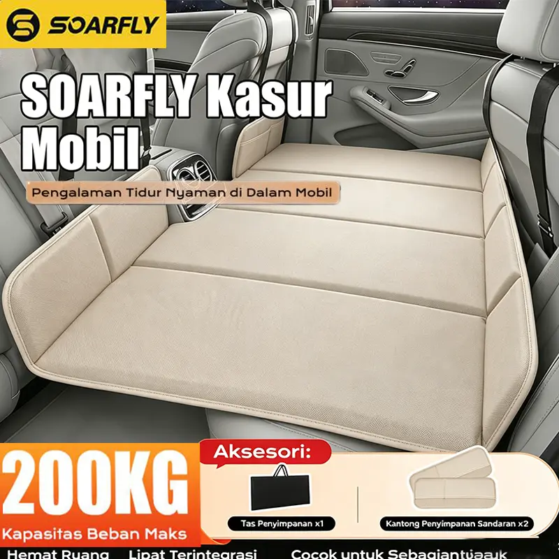 【12h shipping】SOARFLY Kasur tidur mobil lipat tebal model baru, alas tidur portabel untuk kursi belakang mobil, cocok untuk semua jenis sedan dan SUV, tidur nyaman di dalam mobi
