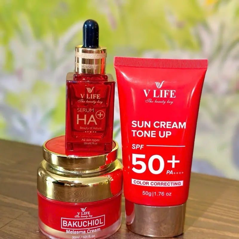 Combo serum+kem chống nắng+kem dưỡng ban đêm