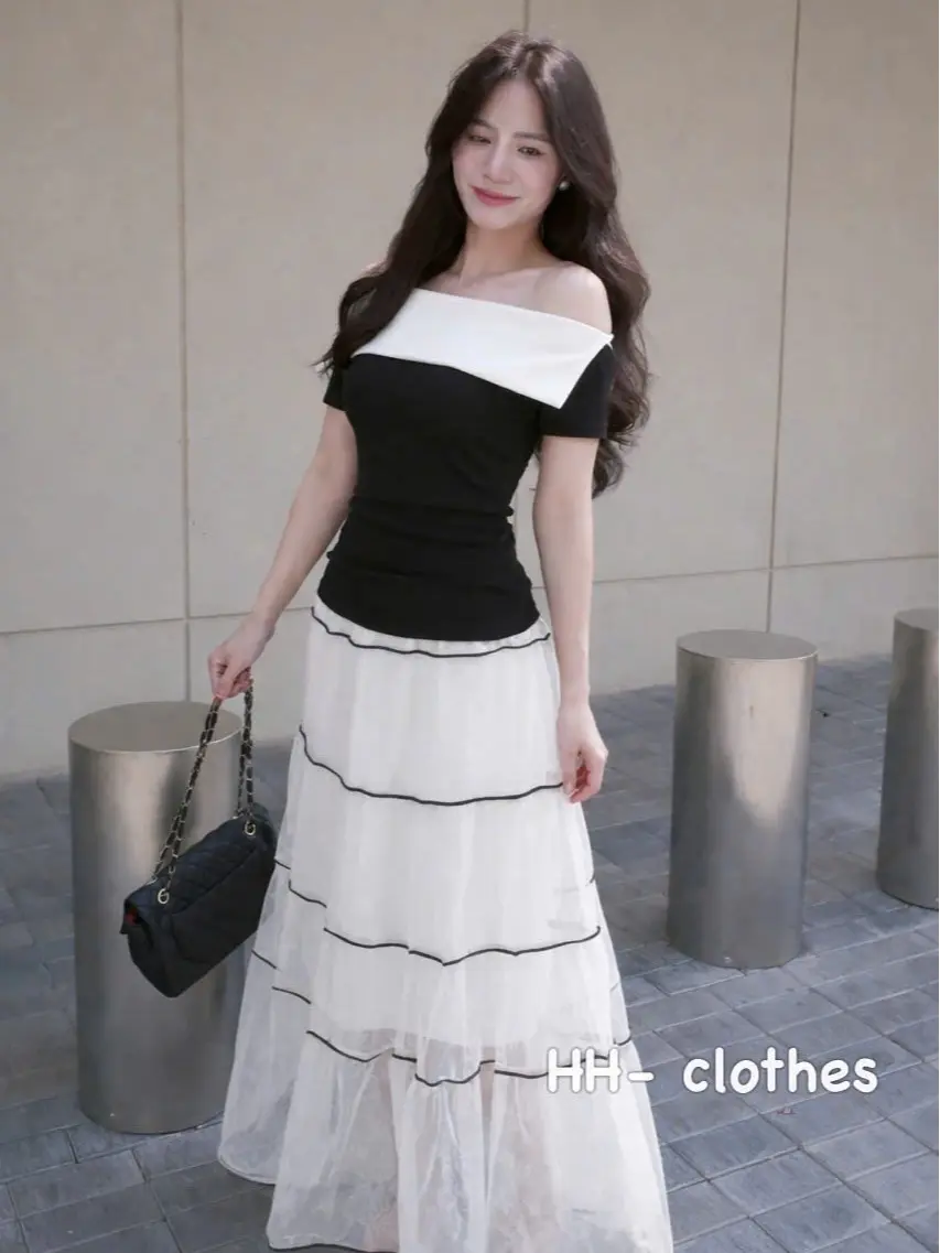 HL06 Áo Trễ Vai Nữ Phối Cổ Trắng Tay Ngắn Dáng Ôm Body Tôn Dáng Phong Cách Hàn Quốc | BigBuy360 - bigbuy360.vn HL06 Áo Trễ Vai Nữ Phối Cổ Trắng Tay Ngắn Dáng Ôm Body Tôn Dáng Phong Cách Hàn Quốc | BigBuy360 - bigbuy360.vn