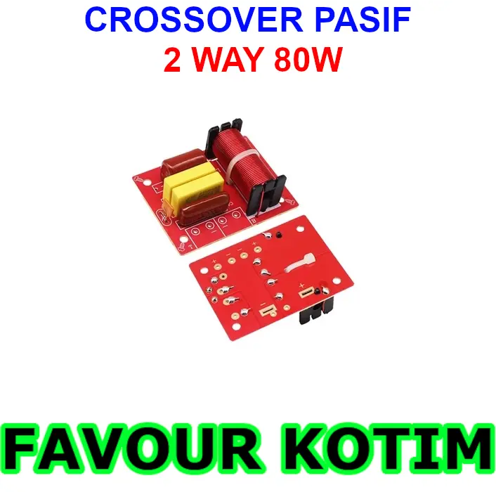 CROSSOVER PASIF 2 WAY 80 WATT PASSIVE SPEAKER CROSOVER HIGH LOW HI-FI AUDIO FREQUENCY DIVIDER CROSS OVER BASS TREBLE FVKOTIM