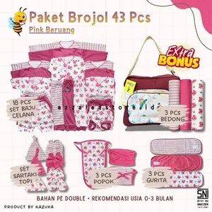 [SPECIAL BROJOL] - 43 PCS Paket Melahirkan Unisex Baju Celana Bedong Sarung Tangan Sarung Kaki Topi Popok Gurita Sofa Tas SNI - Azzalea Store Bayi Baru Lahir Baby Laki-Laki Perempuan Bahan Lembut Bagus
