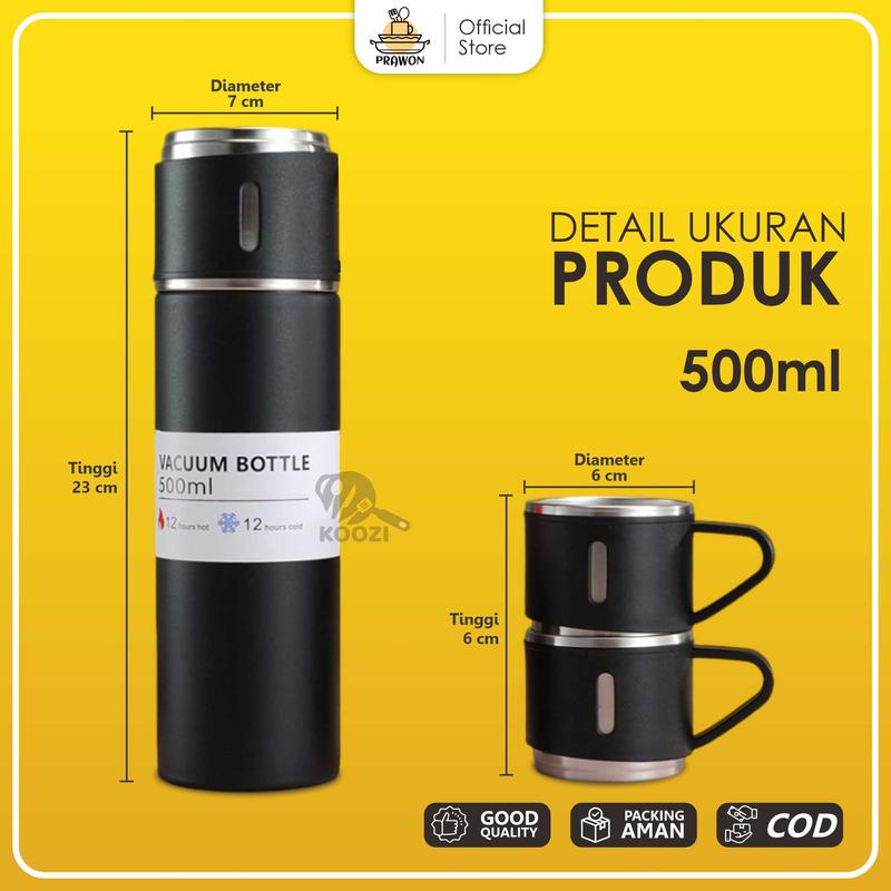 Termos Vacuum Flask / Botol Minum Cangkir Set 500 ml 4