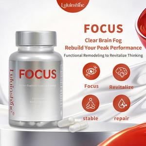 Luluinshine FOCUS Capsule for Mental Clarity & Sustained Energy with Lion's Mane Bacopa monnieri Shilajit to Revitalize Thinking and Clear Brain Fog