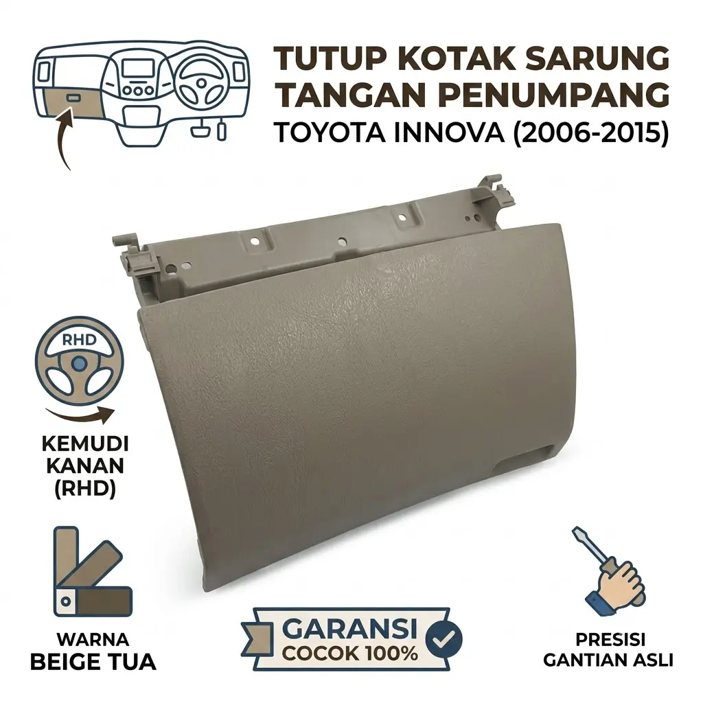 【krem ​​gelap】Cover Dashboard Innova 2006-2015 Original Tutup Laci Atas Abu-Abu Fly Aksesoris Mobil