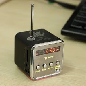 Speaker Mini FM Radio kecil, mp3 player with slot Micro SD dan USB