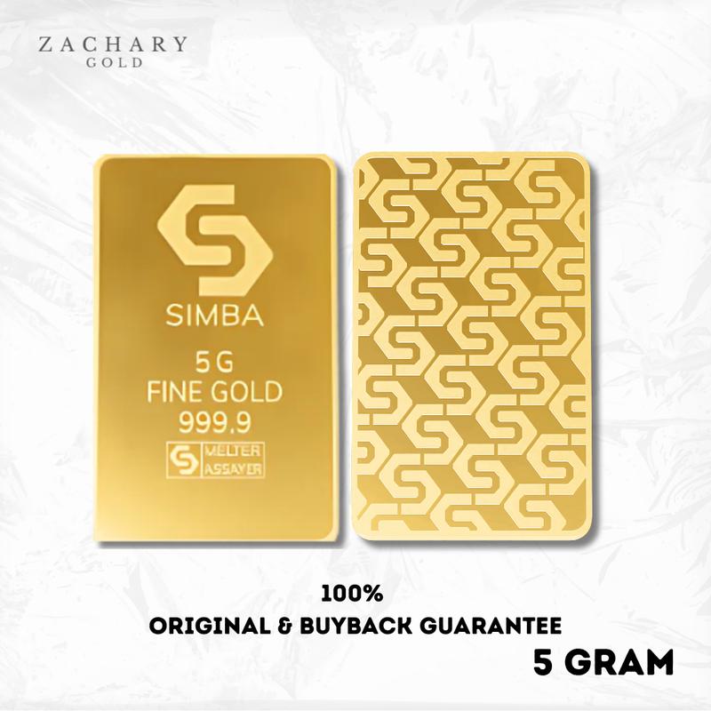 Emas Logam Mulia 5 Gram Simba Refinery Gold Bar - LM Batangan ...