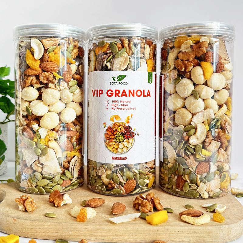 [3 HỘP KHÔNG YẾN MẠCH] Granola ngũ cốc ăn kiêng, eat clean, healthy food - 0% yến mạch tổng 1.5kg Hạt Ngũ Cốc