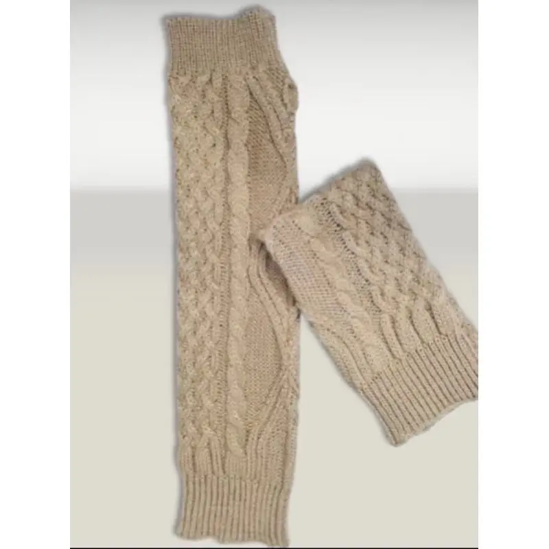 ￼Sarung Tangan Handsock Panjang Manset Motif Rajut HSP05 Muslim 1