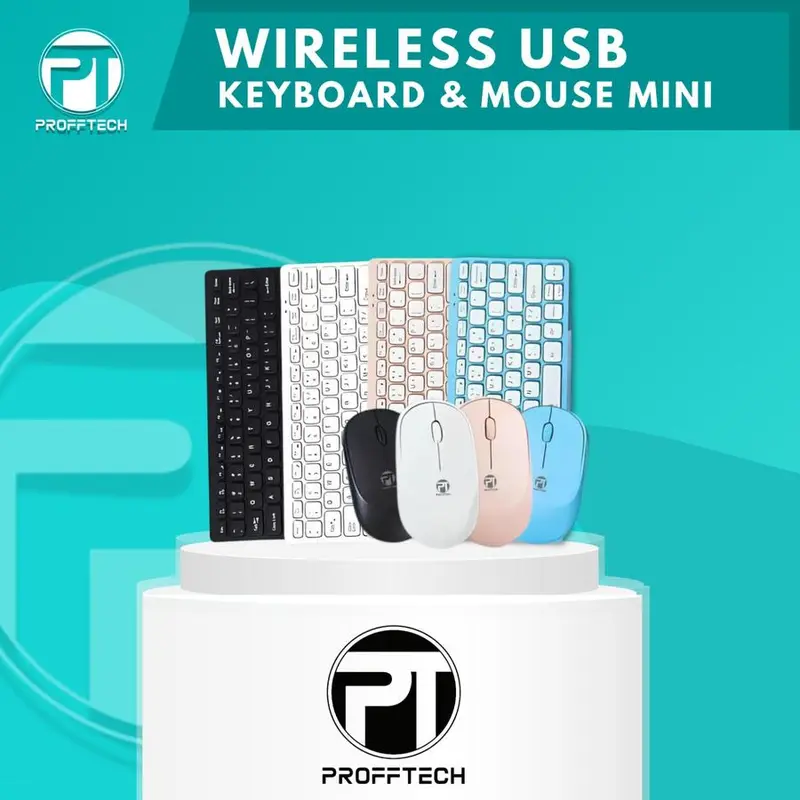 Keyboard Mouse Wireless Combo Profftech MK-03 MK 03 - Keyboard Mini Wireless USB