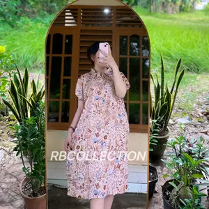 DASTER RAYON MOTIF KEKINIAN RESLETING depan BUSUI BUMIL Adem Nyaman Tebal Panjang Dress hits