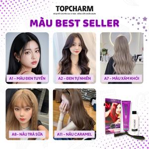 TOPCHARM MALL Kem nhuộm tóc siêu dưỡng Olive 3D với 30 màu: màu đỏ, nâu lạnh, nâu sáng, nâu tây, đỏ tìm Chamis không cần tẩy, dưỡng mềm mượt, bao gồm oxy, bao tay, lược, đổi màu tóc thời trang