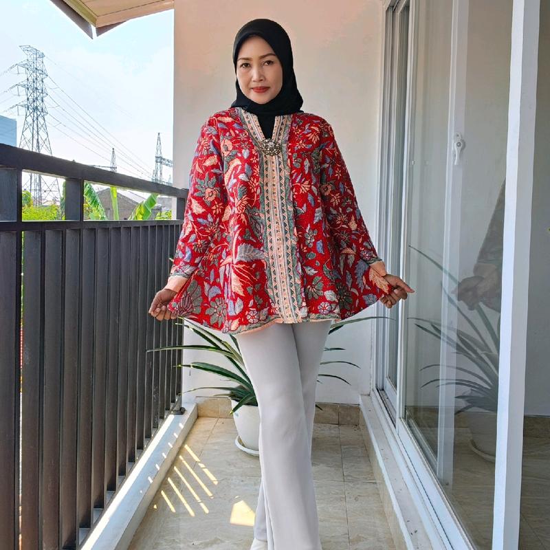Atasan Batik Wanita modern motif 3 negri series- Blouse batik wanita - Blouse batik modern 8