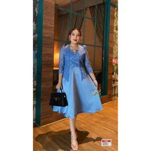 Clara - Dres Natal Wanita //Dres Kondangan Bridal Mix Brokat // Gaun Pesta Wanita By AMC
