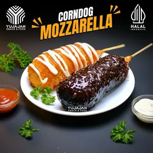 Yujajan Corndog Isi Mozarella (WAJIB BACA DESKRIPSI) Cemilan Roti Korea By Yujajan Snack & Food