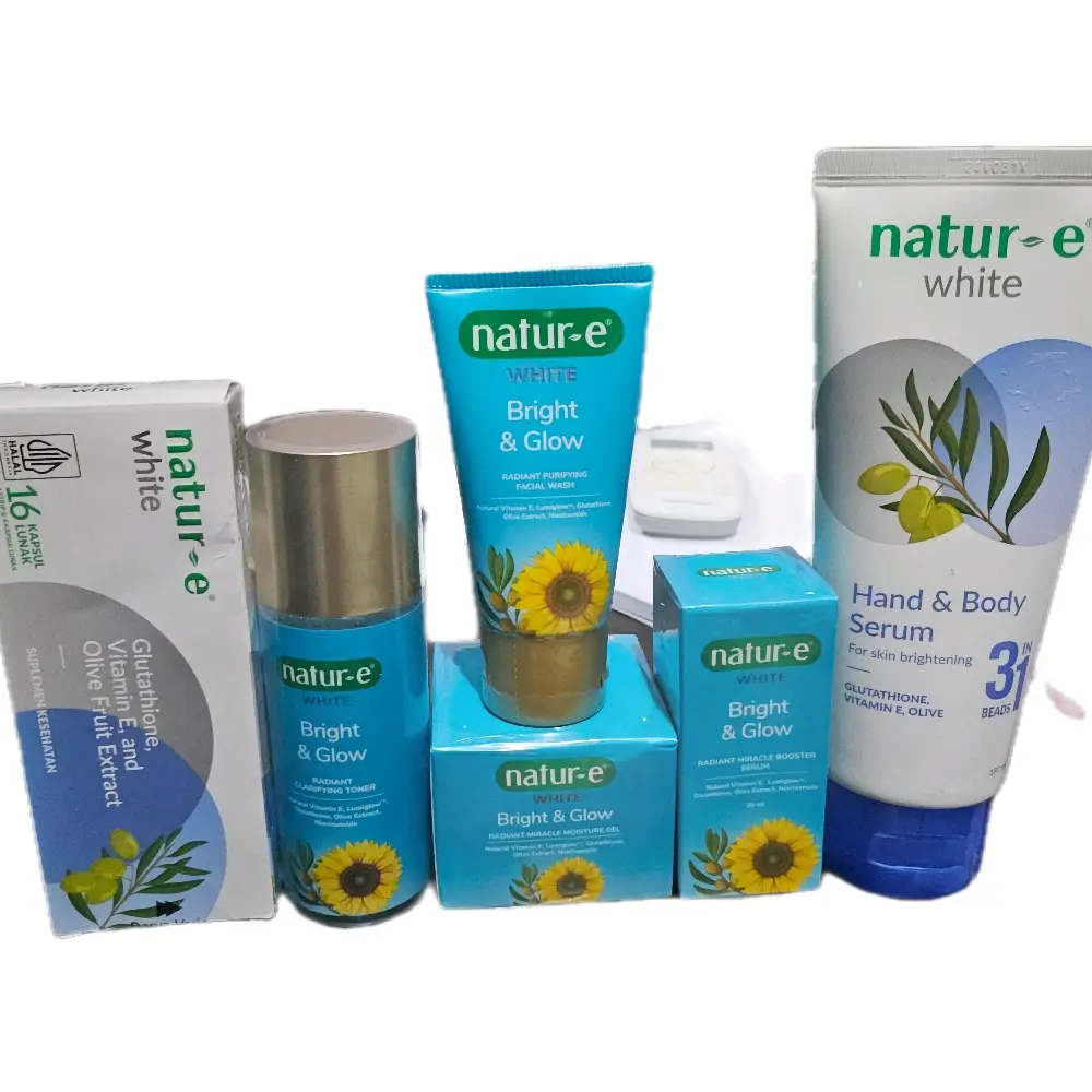 Natur  E white Bright and Glow Paket lengkap Mencerahkan (SC isi 16) Memutihkan