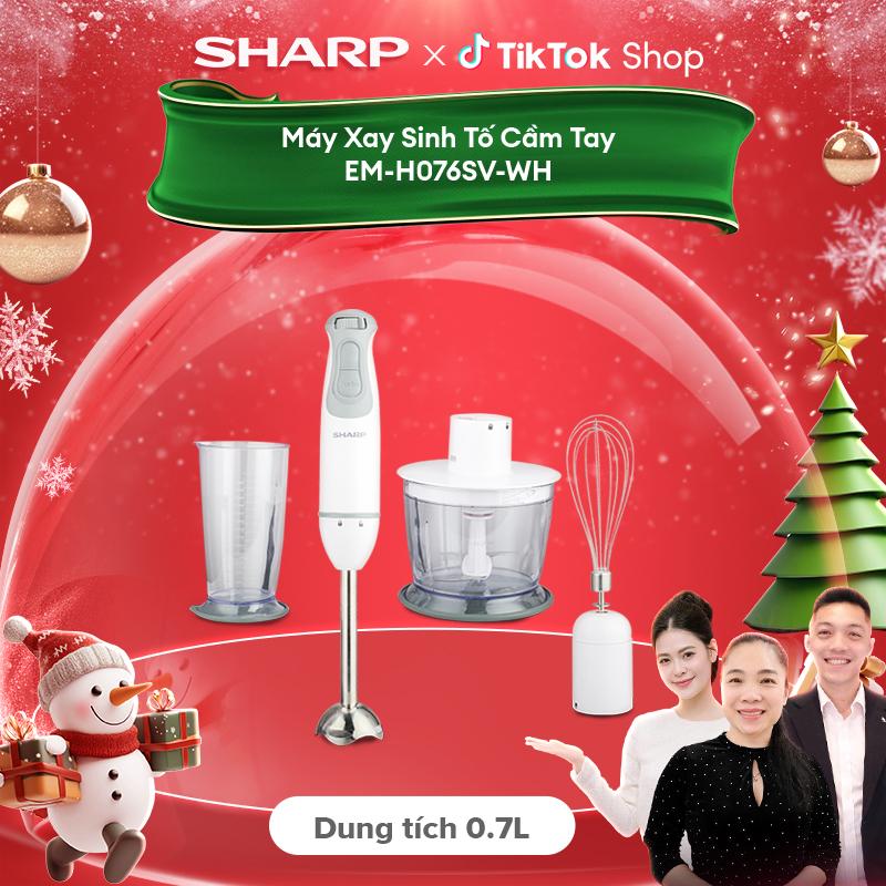   CFV  Máy Xay Cầm Tay Sharp EM-H076SV-WH 0.7L Kèm Cây Đánh Trứng  600W  BH 12 Tháng 