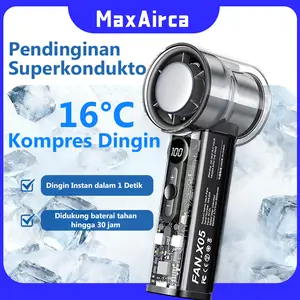 MaxAirca Kipas Pendingin Semikonduktor 16°, Kipas Turbin Bertenaga, Layar Digital LED