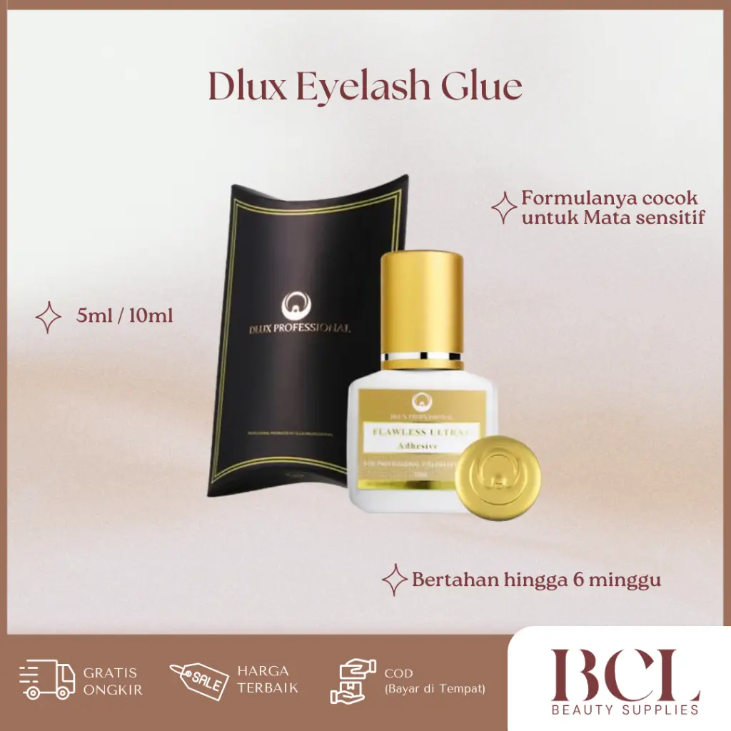 DLUX Flawless Ultra+ 5ml / 10ml - Glue for Eyelash Extension Hitam Bulumata