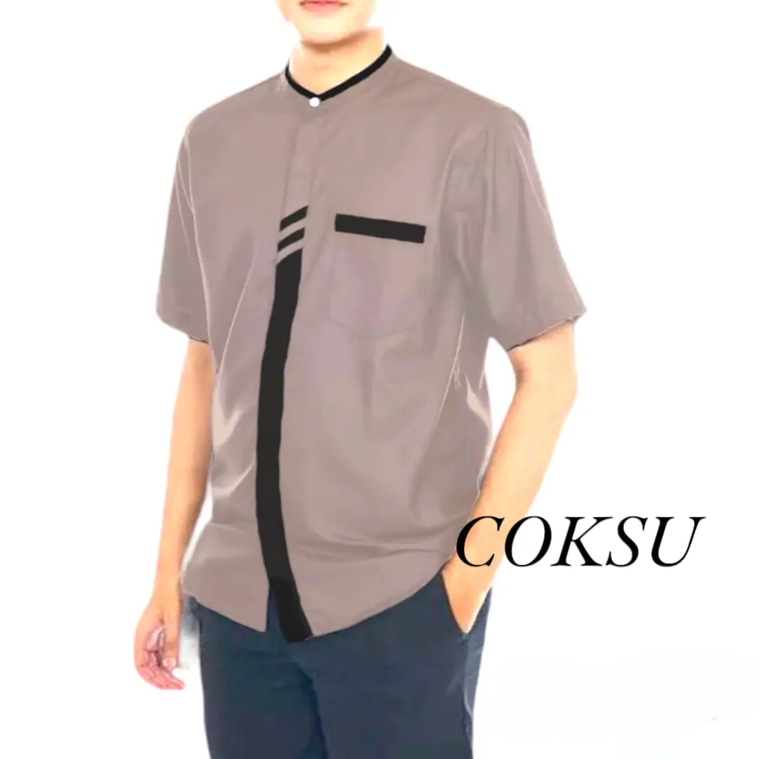 KEMEJA KOKO PRIA TANGAN PENDEK / KEMEJA MUSLIM UK.M,L,XL,XXL