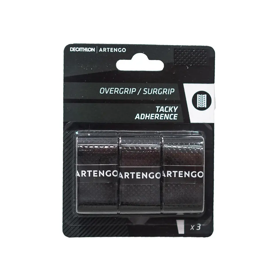 Decathlon Artengo Overgrip Raket Tenis Tacky Isi 3 Pcs - Hitam - 8373118
