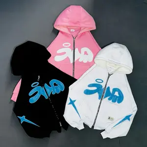 JDMCLOTHING Zipper Hoodie Boxy Leather JDM Double Kepala Resleting Fleece 280-300 Gsm Unisex