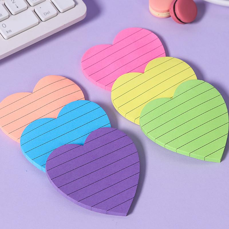8 cuốn ghi chú dán có lót dạng trái tim, 8 màu sắc đa dạng, miếng ghi nhớ tự…