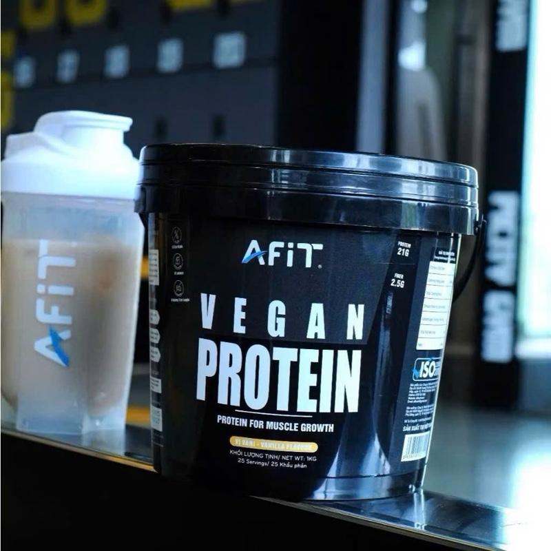 Bột Whey Thực Vật AFIT VEGAN PROTEIN xô/1kg + Tặng Bình Lắc (chocolate/vanilla)