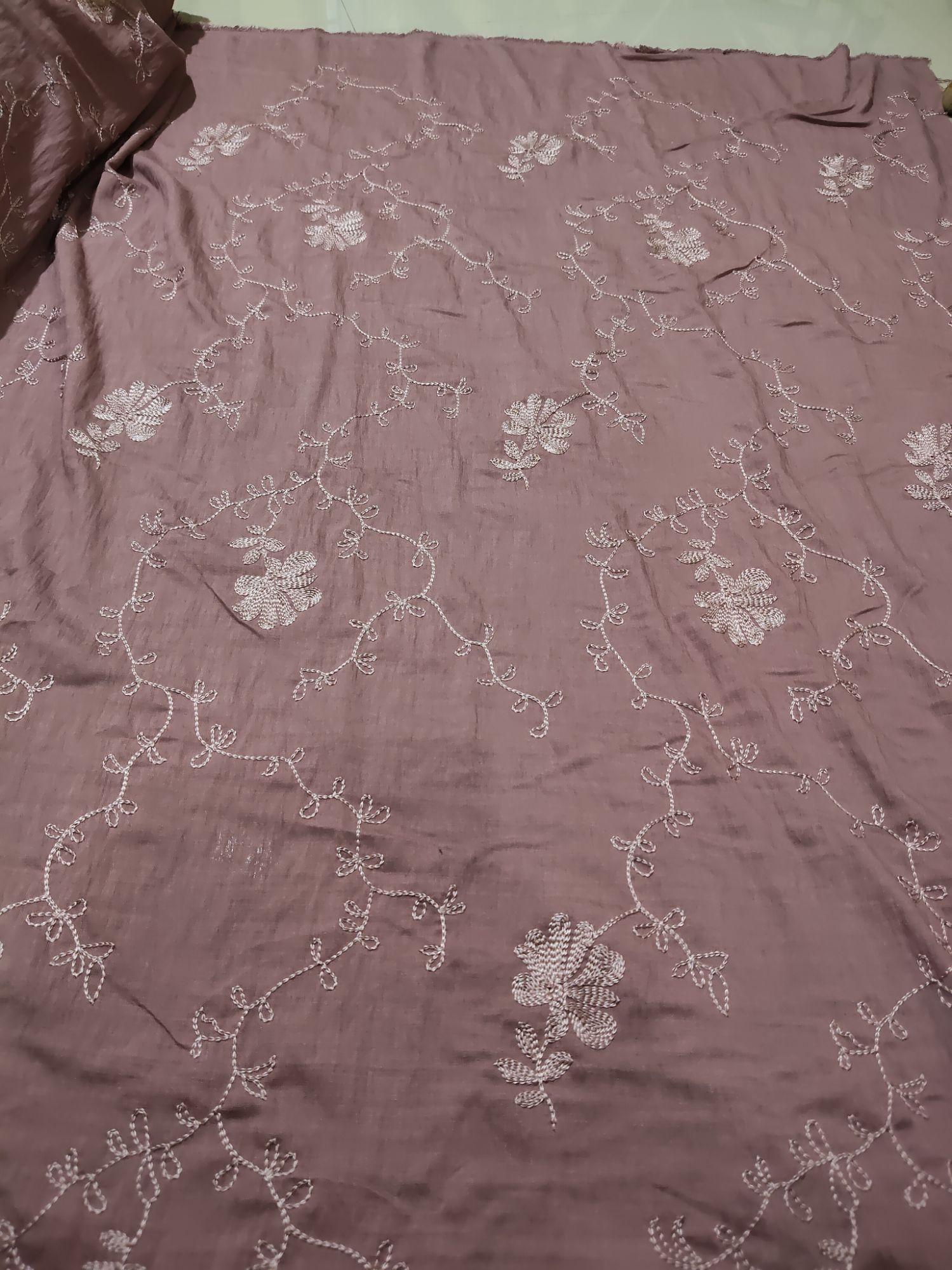 Kain Polo Linen Crinkle Bordir Premium Harga Meteran Per 0.5